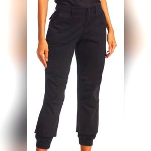 Alice + Olivia Isaac Cargo Pants ankle crop black women's size 28